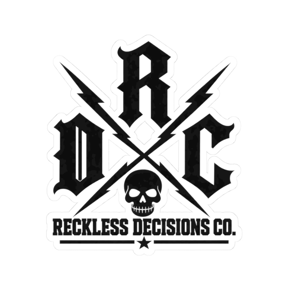 Reckless Decisions Co. Skull Logo Kiss-Cut Sticker