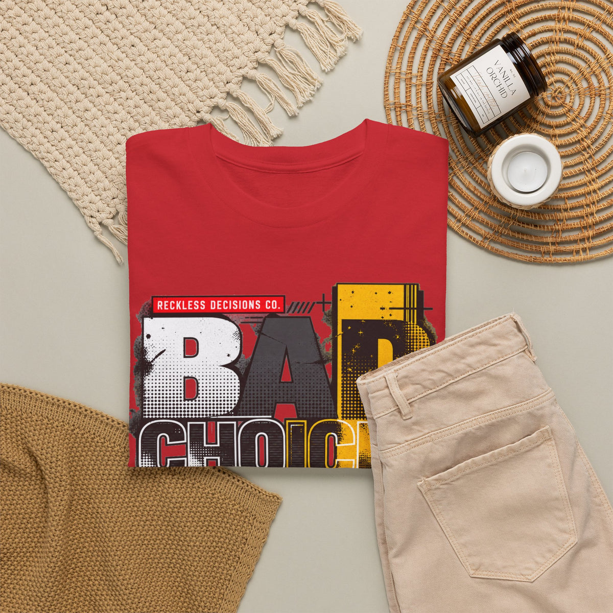 T-Shirt — "Bad Choices, Good Stories" Graphic Heavy Tee