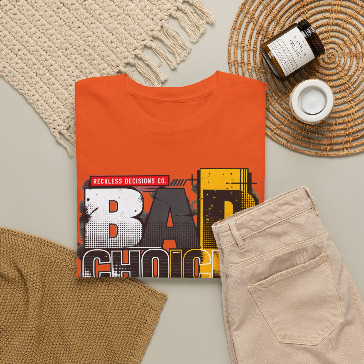 T-Shirt — "Bad Choices, Good Stories" Graphic Heavy Tee